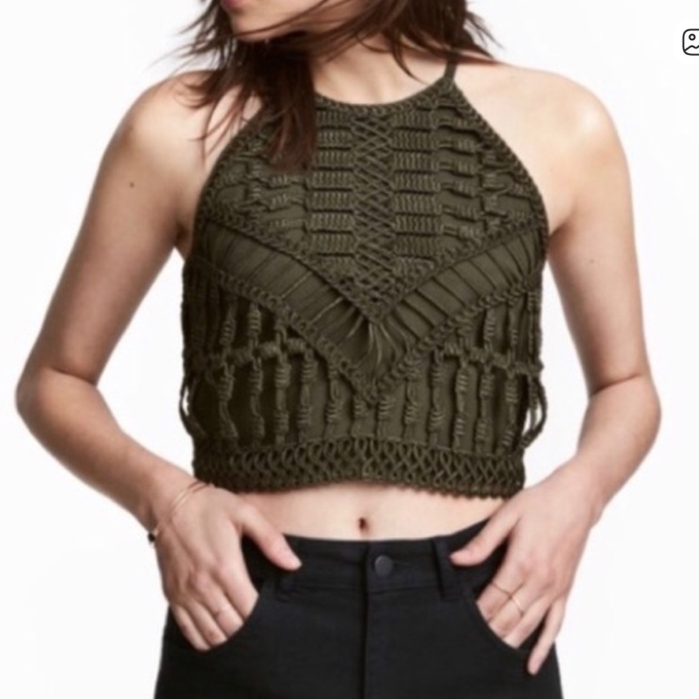 H&M Crochet Knit Halter Tank